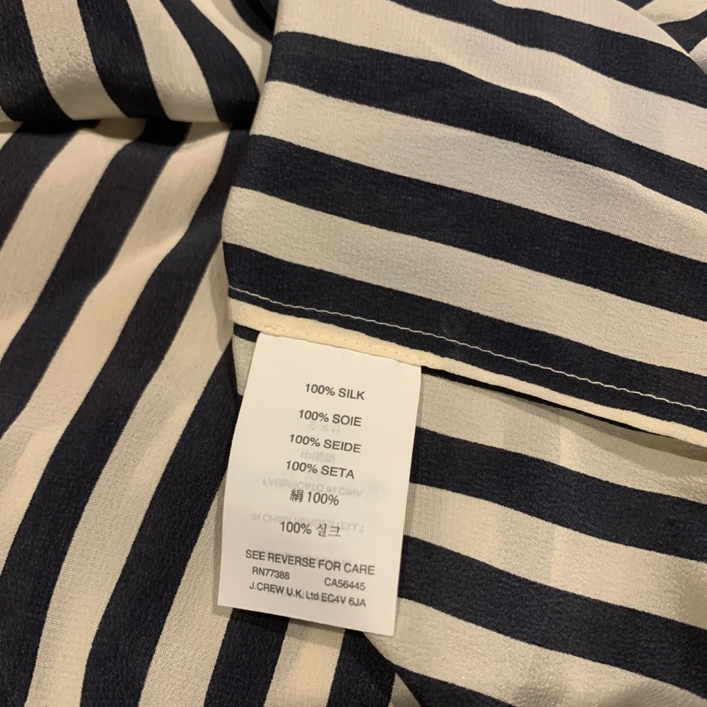 Jcrew Carousel Button Vertical Stripe Silk Tank - image 5